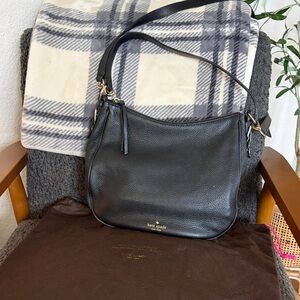 Kate Spade Black Pebbled Leather Hobo Bag